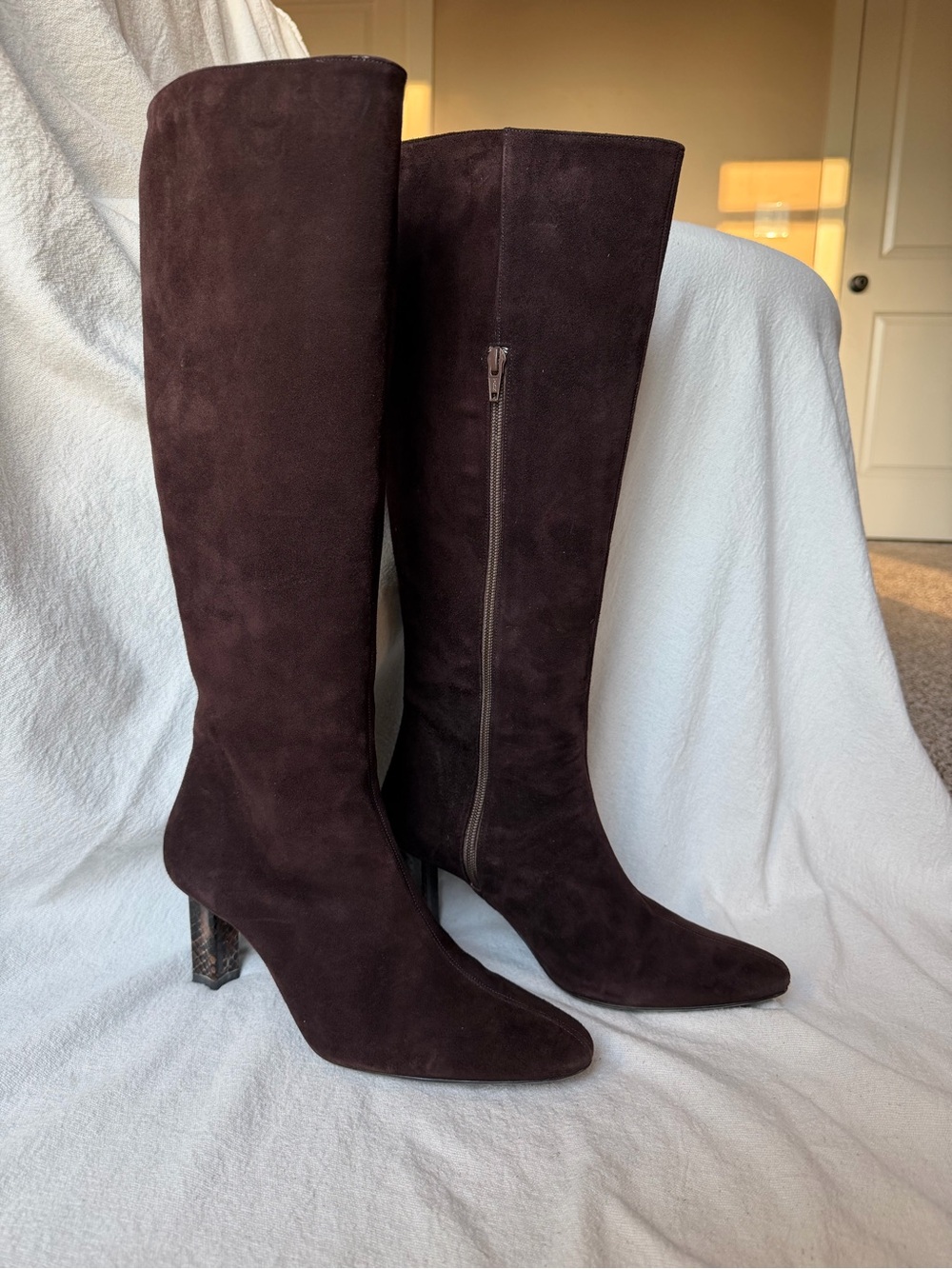 STAUD Dark Brown Suede Benny Boots - Picture 1 of 13